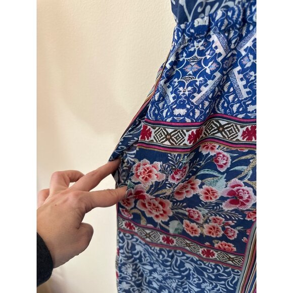 Johnny Was V Neck Tassel Ocia Slip Dress Multi Womens Size M Pockets Embroidered - Picture 6 of 11